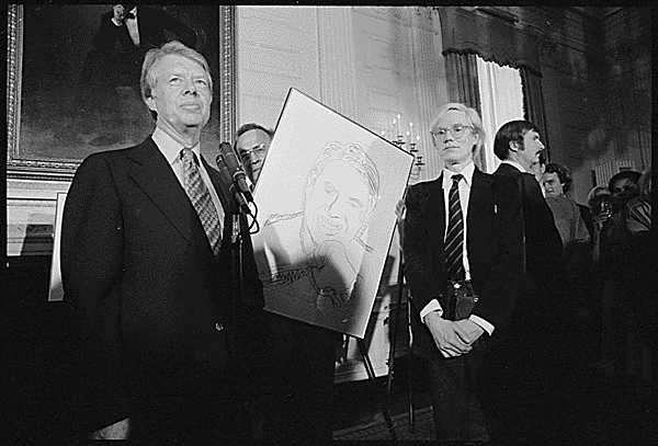 Джимми Картер (Jimmy Carter, слева) и Энди Уорхола (Andy Warhol).
